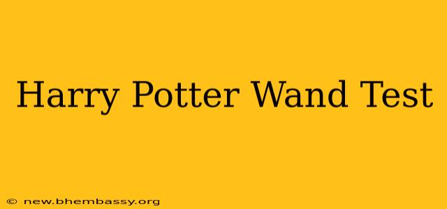 Harry Potter Wand Test